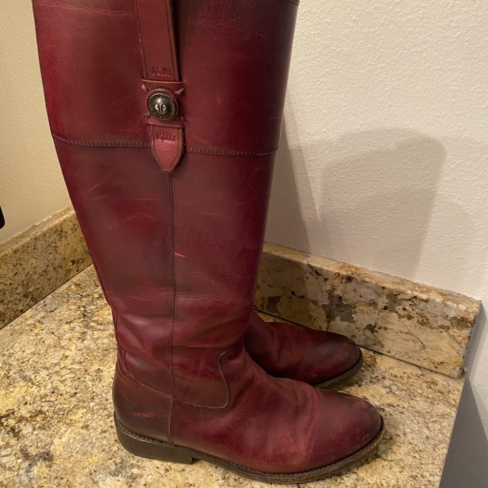 FRYE AND CO. Burgundy Leather Boots - Picture 3 of 7
